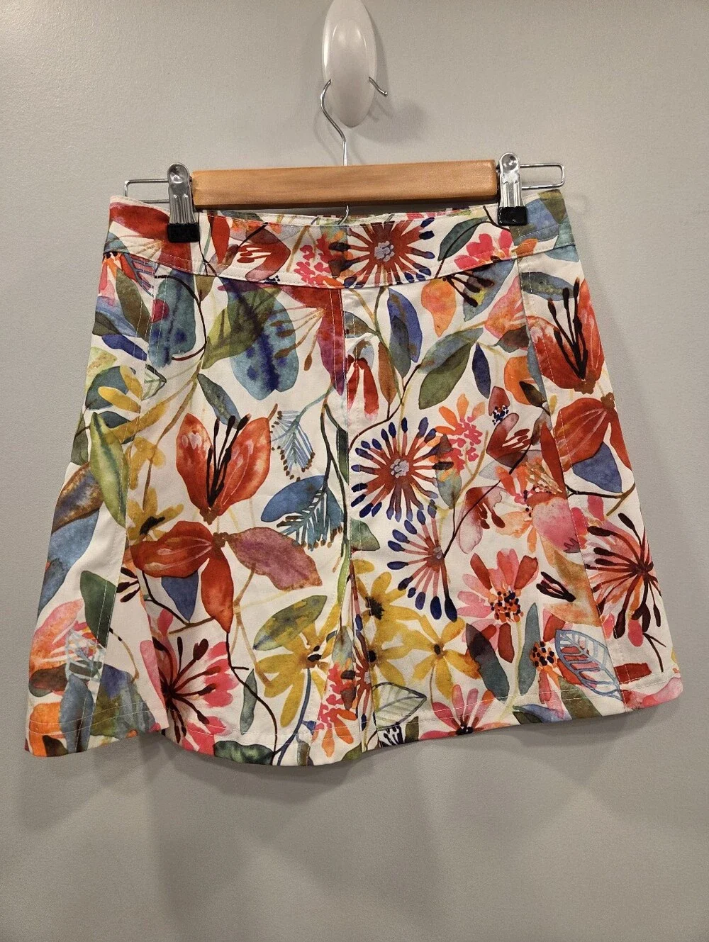 Ripskirt Hawaii Wildflower Watercolor Wrap Mini Skirt Extra Small